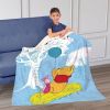 Disney Winnie the Pooh Log Lounging Silk Touch Sherpa Throw Blanket 50X60 Inches