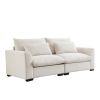 Beige Corduroy Sofa Couch, Deep Seat Couches for Modern Living Room/Apartment/Office