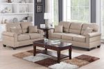 Sand Polyfiber (Linen Like Fabric) 2pc Sofa Set Sofa And Loveseat Elegant Plush Contemporary Couch Living Room Furniture