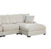 Contemporary Beige Color 4pc Modular Sectional Set Corduroy Couch LAF & RAF Chairs Armless Chair Ottoman Living Room Furniture