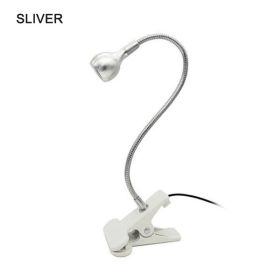 USB Desktop Mini Nail Lamp Portable Clip-On Flexible Bright Led UV Lamp Adjustable Glue Dryer Machine for Drying Polish (Color: sliver)