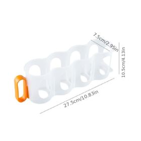 1pc Portable Can Organizer For Refrigerator Shelf Beer Can Holder Fridge Storage Sliding Rack Clear Plastic Storage Containers For Food (Color: Orange)