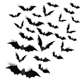 Halloween Party Decor 180 Realistic 3D Black Bat Stickers for  Creepy Home Decor (size: 140pcs)