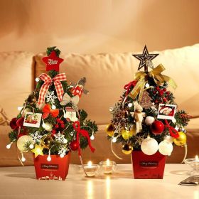 Desktop Christmas Tree; Artificial Mini Christmas Decoration Tree;  The Perfect Christmas Decoration for Table;  Desk and Counter (Color: as pic A)