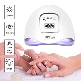 Drying Nails Lamp 80/54w UV LED Lamp For Manicure Nail Dryer Machine Gel Nail Polish Auto Sensing Nail Tools LCD Display (Color: SUN X5 Plus)