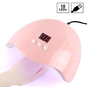 Portable Pink Nail Dryer Machine UV LED Lamp 30/60/90s Timer USB Cable Home Use Nail UV Gel Varnish Dryer LED Nail Lamp Tool (Color: PinkA)