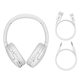 Baseus D02 Pro Wireless Headphones Sport Bluetooth 5.3 Earphone Handsfree Headset Ear Buds Head Phone Earbuds For iPhone Xiaomi (Ships From: China, Color: White)