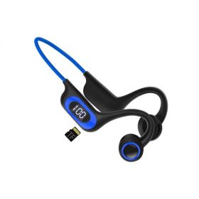 Bone Conduction Earphone Wireless Bluetooth 5.3 Headphone Outdoor Sport Earbud Headset With Mic For Android Ios Support SD Card (Ships From: China, Color: Blue)