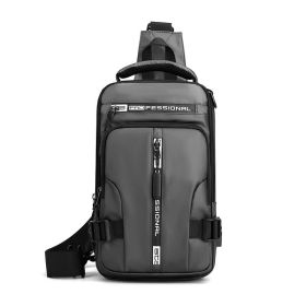 Crossbody Bags Men Multifunctional Backpack Shoulder Chest Bags (Color: Grey)