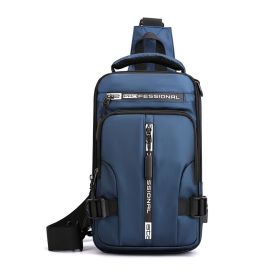 Crossbody Bags Men Multifunctional Backpack Shoulder Chest Bags (Color: Dark Blue)