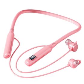 BT-7 Wireless Headphones Bluetooth 5.3 Neckband Earphones Magnetic Sports Waterproof Earbuds Blutooth Headset With Microphone (Color: Pink)