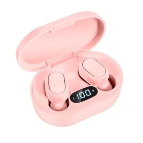 E7S Wireless Headphones 5.0 Bluetooth Earphones HIFI Lossless Sound Headsets Sport Mini TWS Earbuds For Smartphones (Color: Pink)