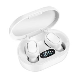 E7S Wireless Headphones 5.0 Bluetooth Earphones HIFI Lossless Sound Headsets Sport Mini TWS Earbuds For Smartphones (Color: White)