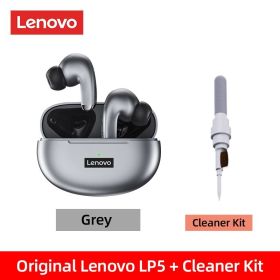 100% Original LP5 Wireless Bluetooth Earbuds HiFi Music Earphone With Mic Headphones Sports Waterproof Headset (Ships From: China, Color: Gray FC Clat Kit)