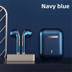 Wireless Earphone Noise Cancelling Headset Bluetooth HD Business Headphone Stereo In-Ear Handsfree Earbuds (Ships From: China, Color: Blue1)