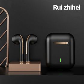 Wireless Earphone Noise Cancelling Headset Bluetooth HD Business Headphone Stereo In-Ear Handsfree Earbuds (Ships From: China, Color: black1)