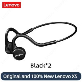 Bone Conduction Earphones X3 X4 X5 X3 Pro Bluetooth Hifi Ear-hook Wireless Headset with Mic Waterproof Earbud (Ships From: China, Color: X5 black 2)