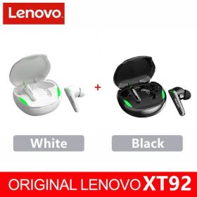 XT92 TWS Gaming Earbuds Low Latency Bluetooth Earphones Stereo Wireless 5.1 Bluetooth Headphones Touch Control Headset (Ships From: China, Color: XT92 black 1 white 1)