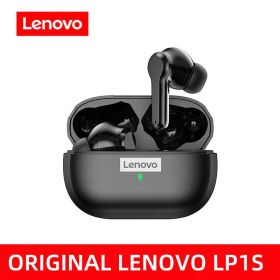 LP1S TWS Earphone Wireless Bluetooth 5.0 Headphones Waterproof Sport Headsets Noise Reduction Earbuds with Mic (Ships From: China, Color: Black)