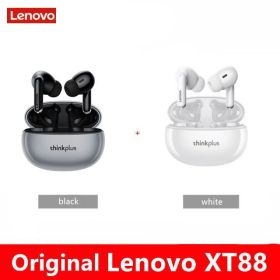 XT88 TWS Wireless Earphone Bluetooth 5.3 Dual Stereo Noise Reduction Bass Touch Control Long Standby headset (Ships From: China, Color: XT88 black1white1)