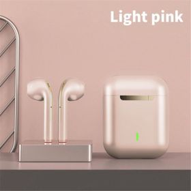 Wireless Earphone Noise Cancelling Headset Bluetooth HD Business Headphone Stereo In-Ear Handsfree Earbuds (Ships From: China, Color: Pink1)