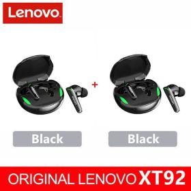 XT92 TWS Gaming Earbuds Low Latency Bluetooth Earphones Stereo Wireless 5.1 Bluetooth Headphones Touch Control Headset (Ships From: China, Color: XT92 black 2)