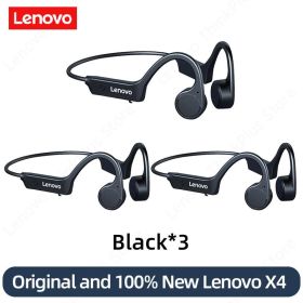 Bone Conduction Earphones X3 X4 X5 X3 Pro Bluetooth Hifi Ear-hook Wireless Headset with Mic Waterproof Earbud (Ships From: China, Color: X4 black 3)