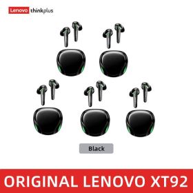 XT92 TWS Gaming Earbuds Low Latency Bluetooth Earphones Stereo Wireless 5.1 Bluetooth Headphones Touch Control Headset (Ships From: China, Color: XT92 black 5)