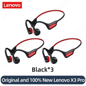 Bone Conduction Earphones X3 X4 X5 X3 Pro Bluetooth Hifi Ear-hook Wireless Headset with Mic Waterproof Earbud (Ships From: China, Color: X3Pro black 3)