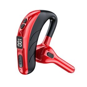 X13 Single Ear Earphone Bluetooth 5.1 Long Standby Business Wireless Headphone Game Headset Sports Noise Reduction Handsfree Cal (Color: Red)