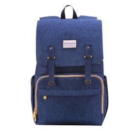 SUNVENO Fashion Diaper Bag Mommy Maternity Nappy Bag Large Capacity Travel Backpack Nursing Bag for Baby Care (Color: Navy)