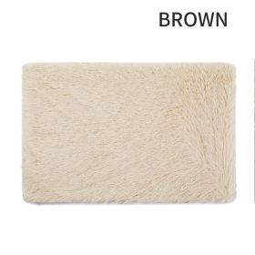 Dog Bed And Extra Matching Cover Sheet Dog Crate Pad Ultra Soft Dog Bed Mat Washable Pet Kennel Bed With Non-Slip Bottom Fluffy Plush Sleeping Mat For (Color: brown, size: S)