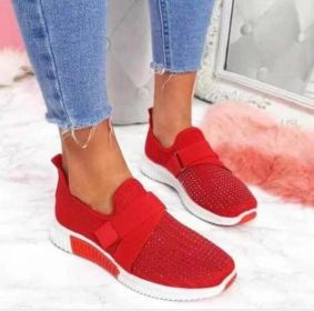 Slip-on Shoes With Orthopedic Sole Womens Fashion Sneakers Platform Sneaker For Women Walking Shoes (Color: Red, size: 35)