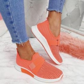 Slip-on Shoes With Orthopedic Sole Womens Fashion Sneakers Platform Sneaker For Women Walking Shoes (Color: Orange, size: 42)