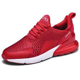 Mens Air Sports Running Shoes Breathable Sneakers Universal All Year Women Shoes Max 270 (Color: Red, size: 40)