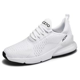 Mens Air Sports Running Shoes Breathable Sneakers Universal All Year Women Shoes Max 270 (Color: White, size: 44)