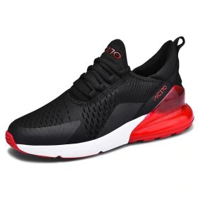 Mens Air Sports Running Shoes Breathable Sneakers Universal All Year Women Shoes Max 270 (Color: BlackRed, size: 41)