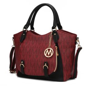 MKF Collection Fula Signature Satchel Bag by Mia k (Material: Polycarbonate, Color: Burgundy)