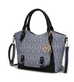 MKF Collection Fula Signature Satchel Bag by Mia k (Material: Polycarbonate, Color: Grey)