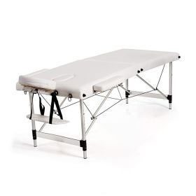 Portable Massage Table Adjustable Facial Salon Spa Bed (Type: Beauty & Health Supplies, Color: White)