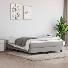 Bed Frame without Mattress Light Gray Queen Fabric (US Only) (Color: gray)