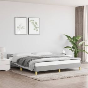 Bed Frame without Mattress Light Gray California King Fabric (Color: gray)