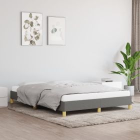 Bed Frame without Mattress Dark Gray 59.8"x79.9" Queen Fabric (Color: gray)