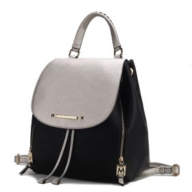 MKF Collection Kimberly Backpack Vegan Leather Women by Mia k (Material: Vegan Leather, Color: Black-Pewter)