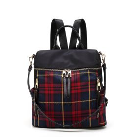 MKF Collection Nishi Plaid Backpack Women by Mia K (Material: Vegan Leather, Color: Red)