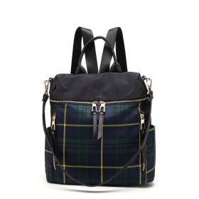 MKF Collection Nishi Plaid Backpack Women by Mia K (Material: Vegan Leather, Color: Green)