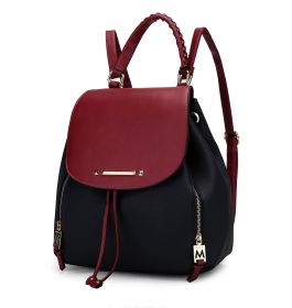 MKF Collection Kimberly Backpack Vegan Leather Women by Mia k (Material: Vegan Leather, Color: Navy-Red)