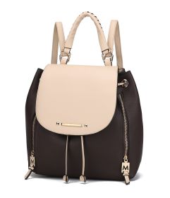 MKF Collection Kimberly Backpack Vegan Leather Women by Mia k (Material: Vegan Leather, Color: Coffee-Beige)