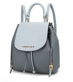 MKF Collection Kimberly Backpack Vegan Leather Women by Mia k (Material: Vegan Leather, Color: Denim-Lt Blue)