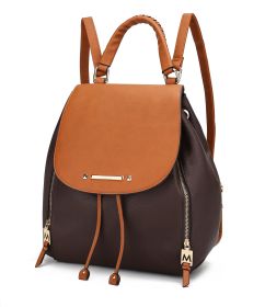 MKF Collection Kimberly Backpack Vegan Leather Women by Mia k (Material: Vegan Leather, Color: Coffee-Cognac)